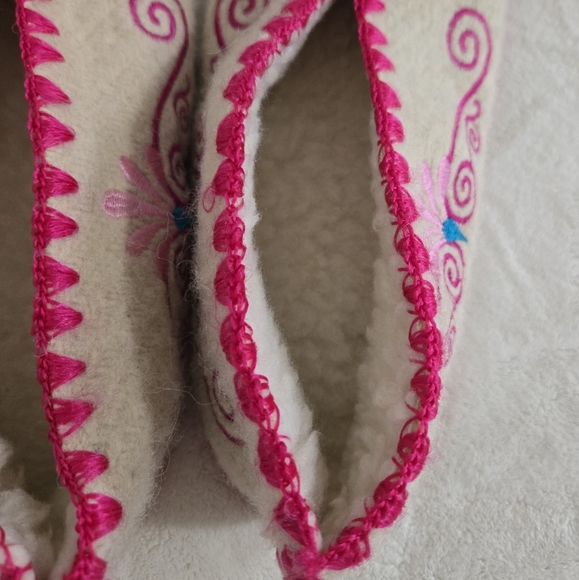 Minas Greek Hand Made Slippers Women's US Size 8 Wool Leather Colorful Moccasin - Picture 4 of 9